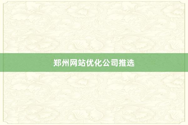 郑州网站优化公司推选